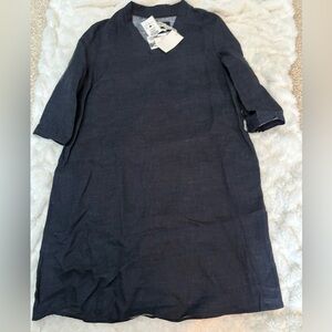 Navy linen dress